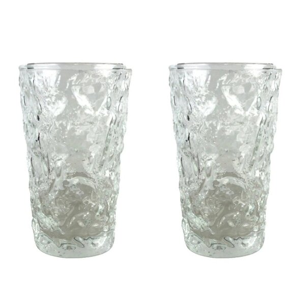 Vtg Anchor Hocking Lido Milano Clear Glass Juice Tumblers Textured Design 6 Oz S - Picture 1 of 4